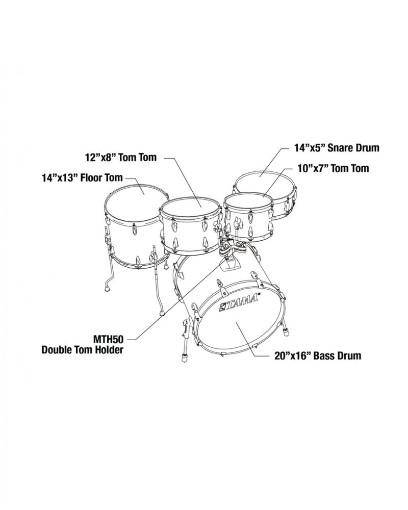 Tama IP50H6W-HLB Imperialstar Drum Set 5 pcs - Hairline Blue/Chrome HW + MEINL Cymbals HCS Cymbal Kit/Stage Master Doubl