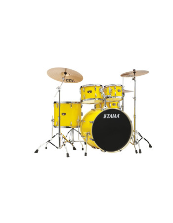 Tama IP52H6W-ELY Imperialstar Drum Set 5 pcs - Electric Yellow/Chrome HW + MEINL Cymbals HCS Cymbal Kit/Stage Master Dou