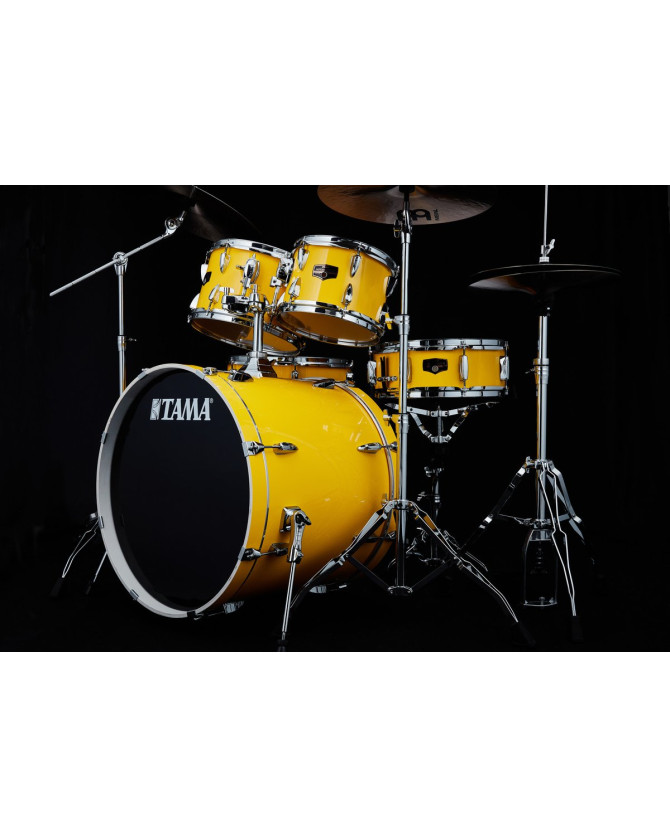 Tama IP52H6W-ELY Imperialstar Drum Set 5 pcs - Electric Yellow/Chrome HW + MEINL Cymbals HCS Cymbal Kit/Stage Master Dou