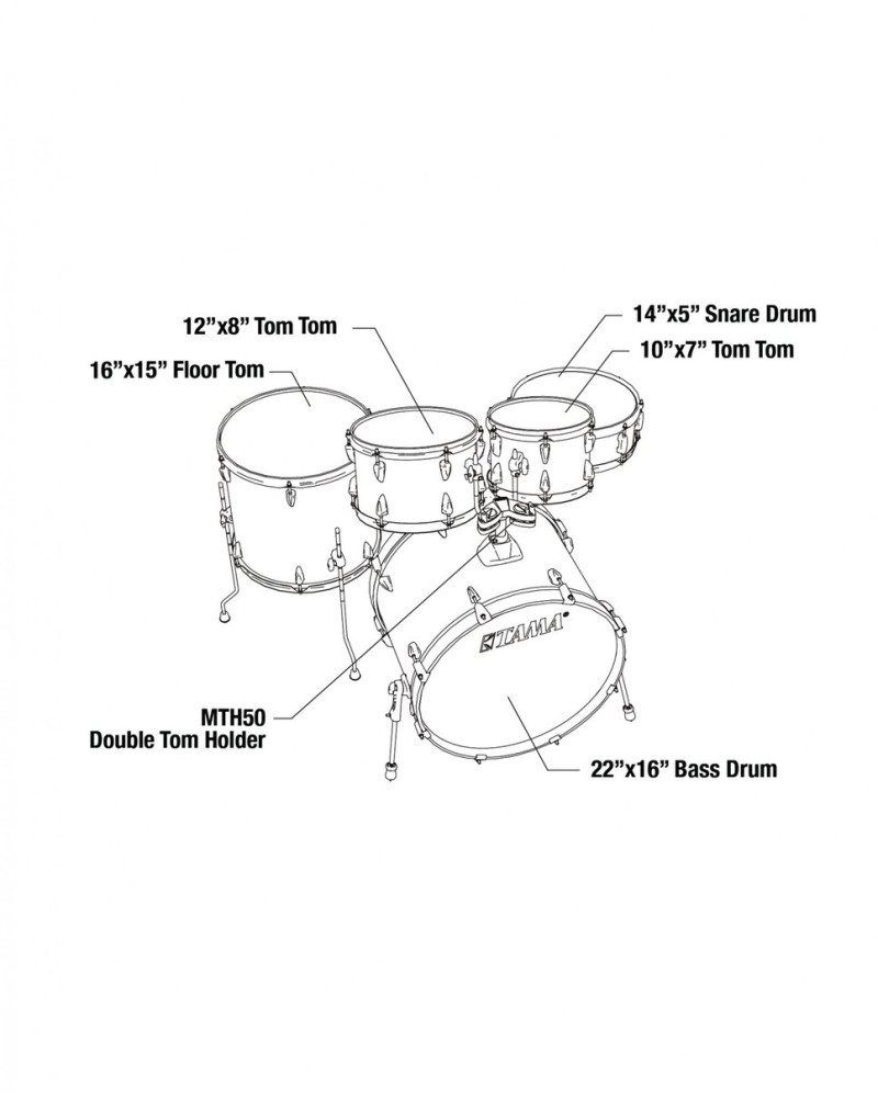 Tama IP52H6W-ELY Imperialstar Drum Set 5 pcs - Electric Yellow/Chrome HW + MEINL Cymbals HCS Cymbal Kit/Stage Master Dou