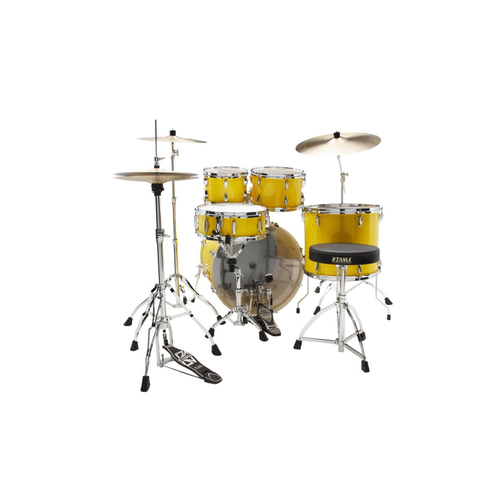 Tama IP52H6W-ELY Imperialstar Drum Set 5 pcs - Electric Yellow/Chrome HW + MEINL Cymbals HCS Cymbal Kit/Stage Master Dou