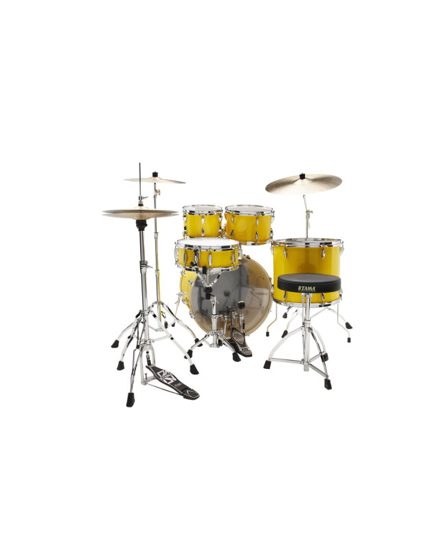 Tama IP52H6W-ELY Imperialstar Drum Set 5 pcs - Electric Yellow/Chrome HW + MEINL Cymbals HCS Cymbal Kit/Stage Master Dou