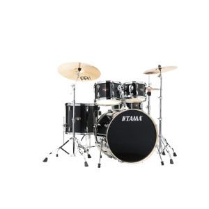 Tama IP52H6W-HBK Imperialstar Drum Set 5 pcs - Hairline Black/Chrome HW + MEINL Cymbals HCS Cymbal Kit/Stage Master Doub