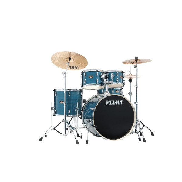 Tama IP52H6W-HLB Imperialstar Drum Set 5 pcs - Hairline Blue/Chrome HW + MEINL Cymbals HCS Cymbal Kit/Stage Master Doubl