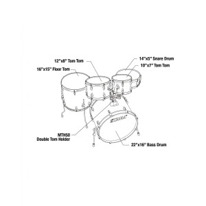 Tama IP52H6W-HLB Imperialstar Drum Set 5 pcs - Hairline Blue/Chrome HW + MEINL Cymbals HCS Cymbal Kit/Stage Master Doubl