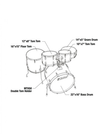 Tama IP52H6WBN-BOB Imperialstar Drum Set 5 pcs - Blacked Out Black/Black Nickel HW + MEINL Cymbals HCS Cymbal Kit/Stage 