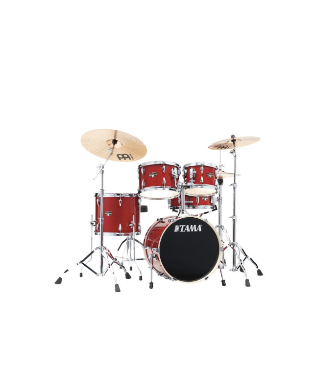 Tama IP58H6W-BRM Imperialstar Drum Set 5 pcs - Burnt Red Mist/Chrome HW + MEINL Cymbals HCS Cymbal Kit/Stage Master Doub