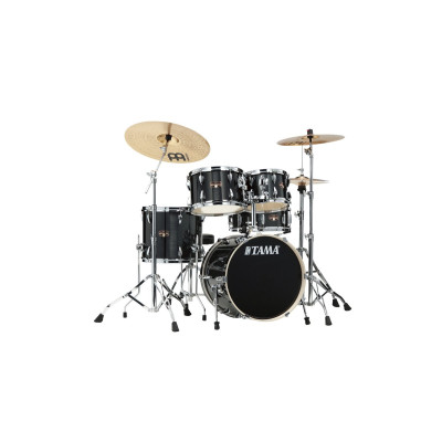 Tama IP58H6W-HBK Imperialstar Drum Set 5 pcs - Hairline Black/Chrome HW + MEINL Cymbals HCS Cymbal Kit/Stage Master Doub