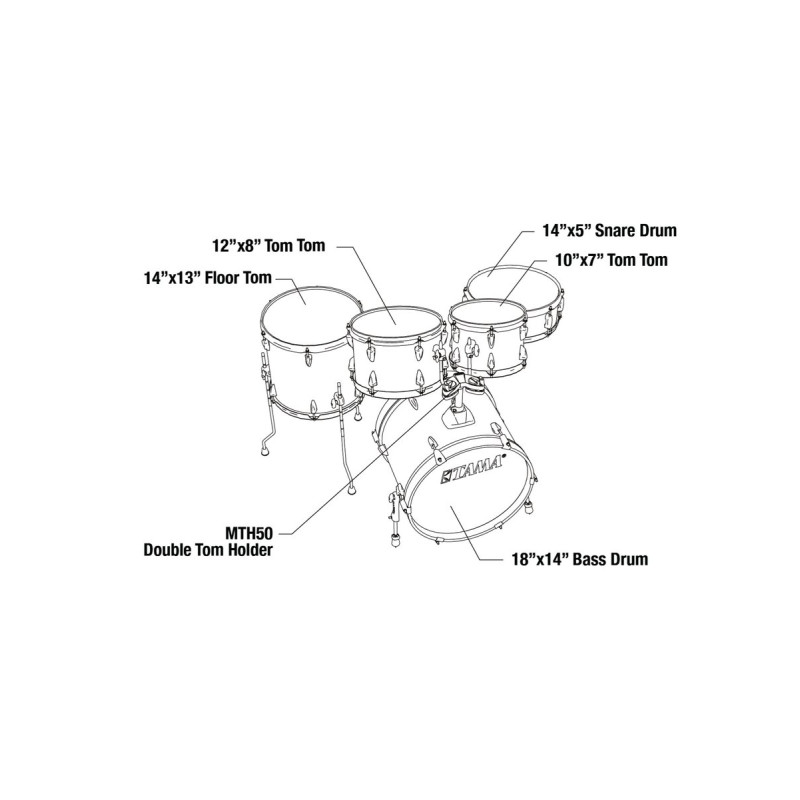 Tama IP58H6W-HLB Imperialstar Drum Set 5 pcs - Hairline Blue/Chrome HW + MEINL Cymbals HCS Cymbal Kit/Stage Master Doubl