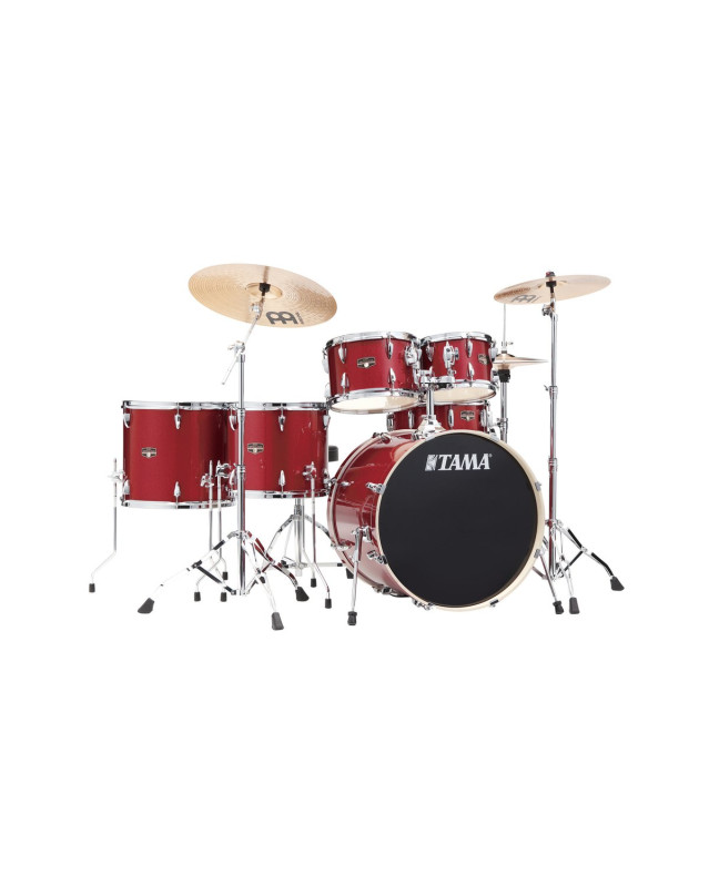 Tama IP62H6W-BRM Imperialstar Drum Set 6 pcs - Burnt Red Mist/Chrome HW + MEINL Cymbals HCS Cymbal Kit/Stage Master Doub