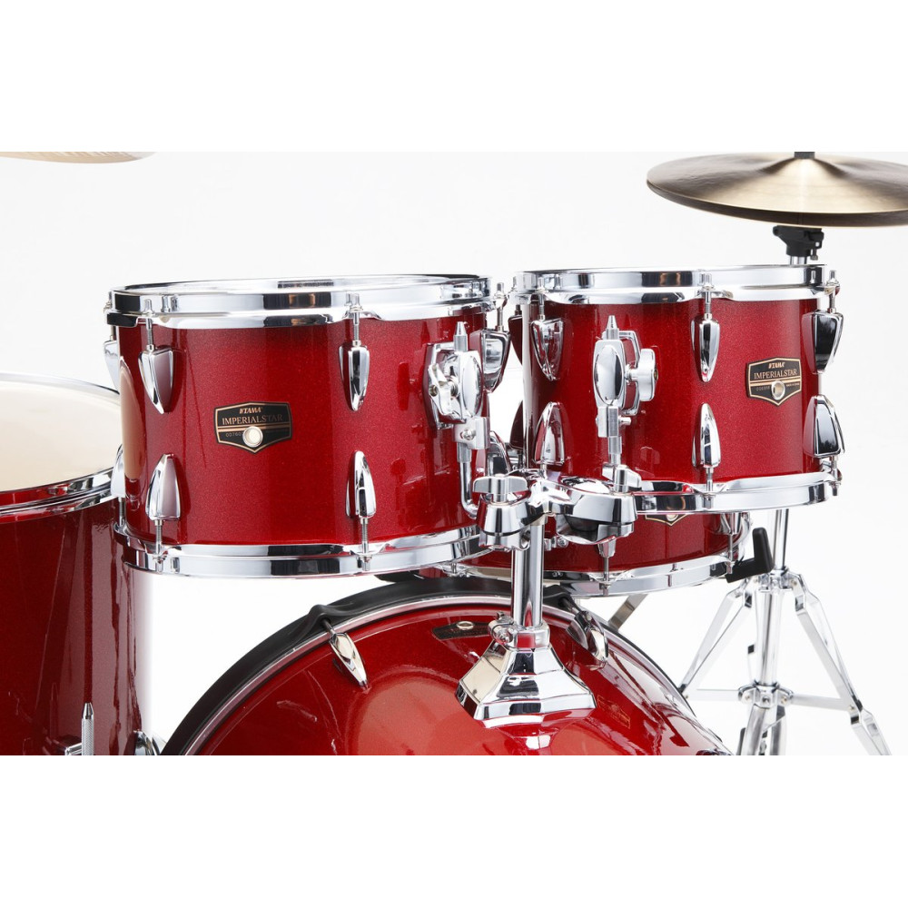Tama IP62H6W-BRM Imperialstar Drum Set 6 pcs - Burnt Red Mist/Chrome HW + MEINL Cymbals HCS Cymbal Kit/Stage Master Doub