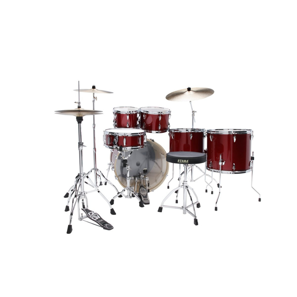 Tama IP62H6W-BRM Imperialstar Drum Set 6 pcs - Burnt Red Mist/Chrome HW + MEINL Cymbals HCS Cymbal Kit/Stage Master Doub