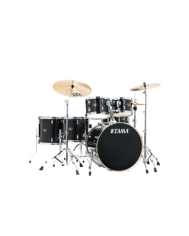 Tama IP62H6W-HBK Imperialstar Drum Set 6 pcs - Hairline Black/Chrome HW + MEINL Cymbals HCS Cymbal Kit/Stage Master Doub