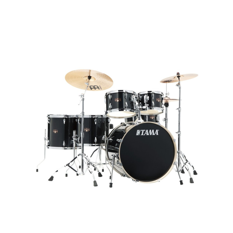 Tama IP62H6W-HBK Imperialstar Drum Set 6 pcs - Hairline Black/Chrome HW + MEINL Cymbals HCS Cymbal Kit/Stage Master Doub