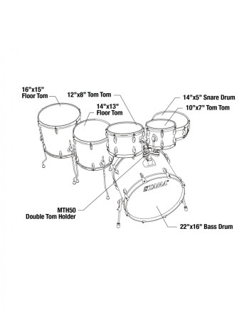 Tama IP62H6W-HBK Imperialstar Drum Set 6 pcs - Hairline Black/Chrome HW + MEINL Cymbals HCS Cymbal Kit/Stage Master Doub