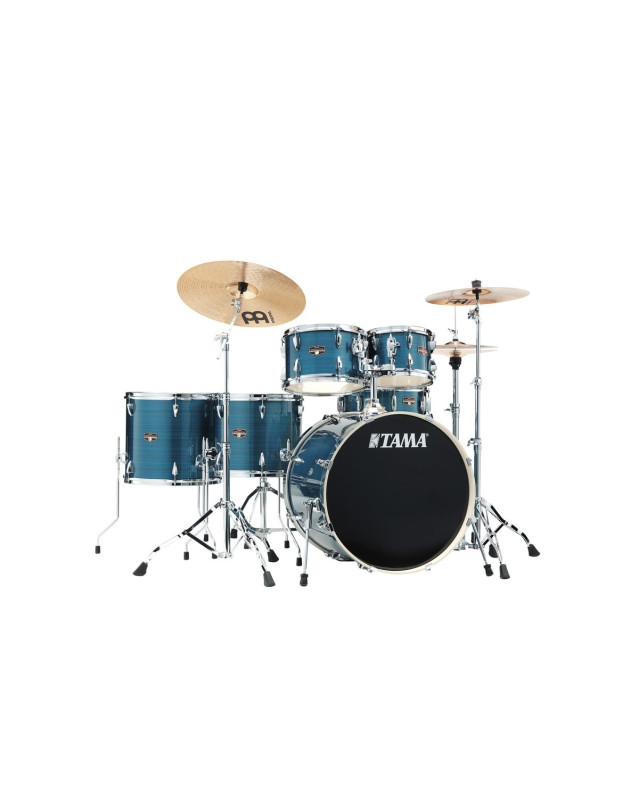 Tama IP62H6W-HLB Imperialstar Drum Set 6 pcs - Hairline Blue/Chrome HW + MEINL Cymbals HCS Cymbal Kit/Stage Master Doubl