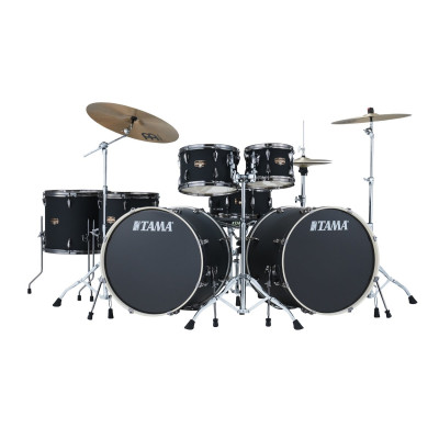 Tama IP72ZH8WBNBOB Imperialstar Drum Set 7 pcs - Blacked Out Black/Black Nickel HW + MEINL Cymbals HCS Cymbal Kit/Stage 