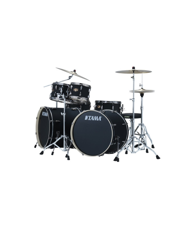 Tama IP72ZH8WBNBOB Imperialstar Drum Set 7 pcs - Blacked Out Black/Black Nickel HW + MEINL Cymbals HCS Cymbal Kit/Stage 
