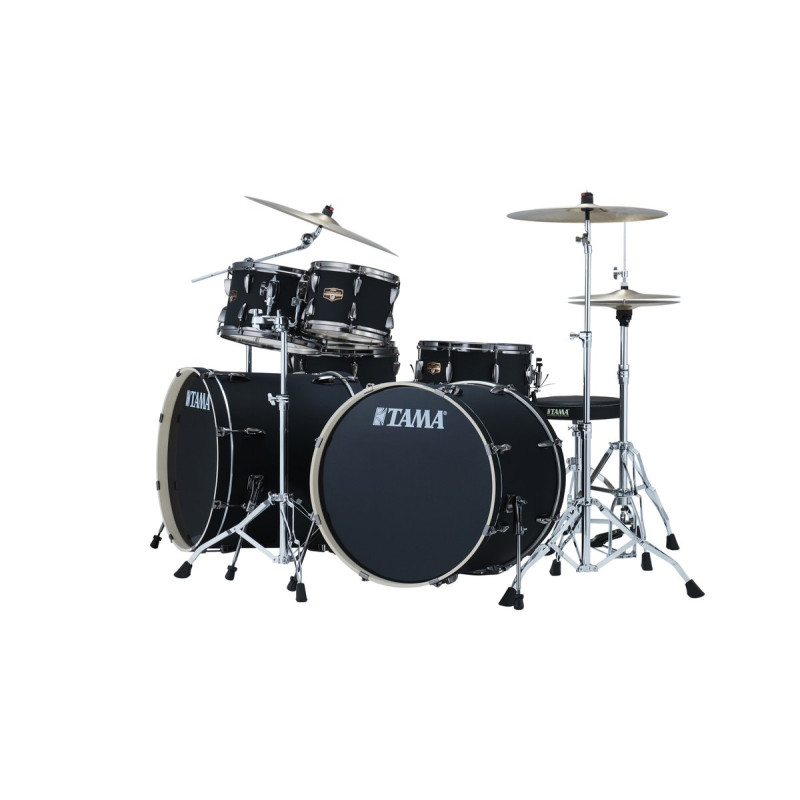 Tama IP72ZH8WBNBOB Imperialstar Drum Set 7 pcs - Blacked Out Black/Black Nickel HW + MEINL Cymbals HCS Cymbal Kit/Stage 