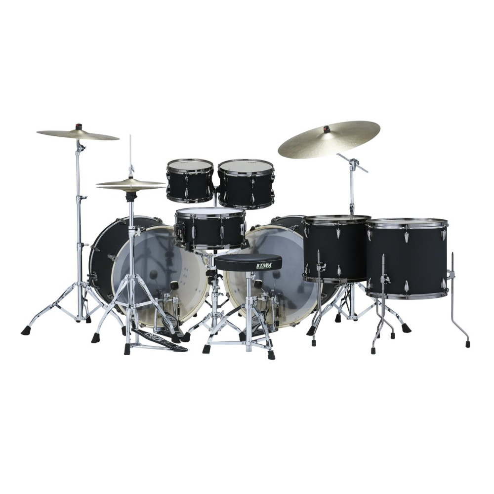 Tama IP72ZH8WBNBOB Imperialstar Drum Set 7 pcs - Blacked Out Black/Black Nickel HW + MEINL Cymbals HCS Cymbal Kit/Stage 