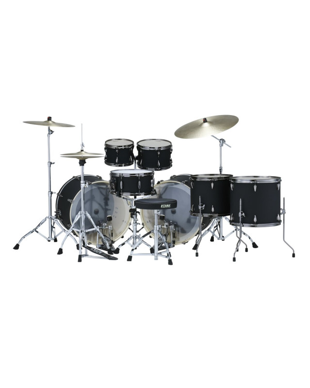 Tama IP72ZH8WBNBOB Imperialstar Drum Set 7 pcs - Blacked Out Black/Black Nickel HW + MEINL Cymbals HCS Cymbal Kit/Stage 