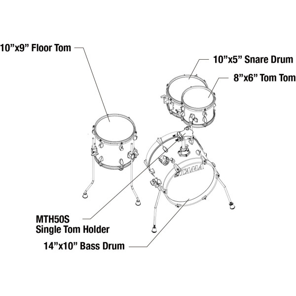Tama LJK44S-CPM Club-Jam Flyer Shell Kit 4 pcs - Candy Apple Mist/Chrome HW