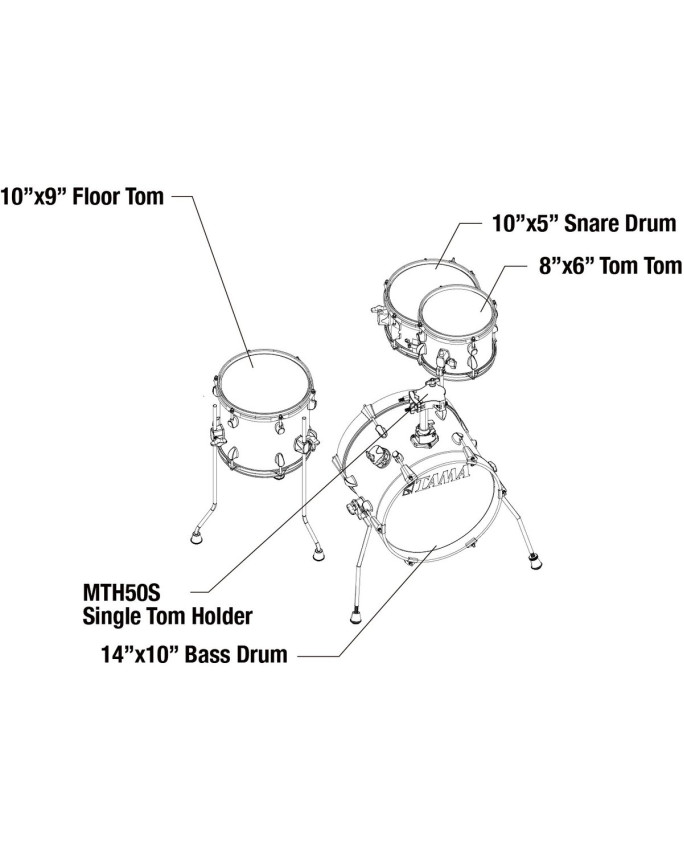 Tama LJK44S-ISP Club-Jam Flyer  Shell Kit 4 pcs - Indigo Sparkle/Chrome HW