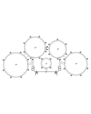 Tama M60234DT-SBK Fieldstar Freedom Marching Tenor Drum large quint (Corps-Depth) 6