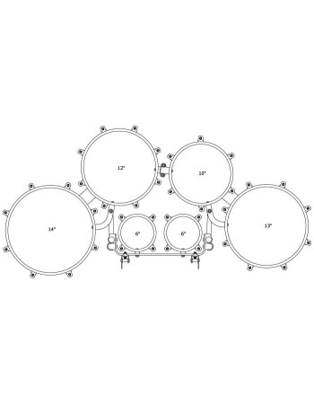 Tama M660234TK-SGW Fieldstar Freedom Marching Tenor Drum large sextet 6