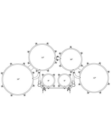 Tama M660234TK-SGW Fieldstar Freedom Marching Tenor Drum large sextet 6