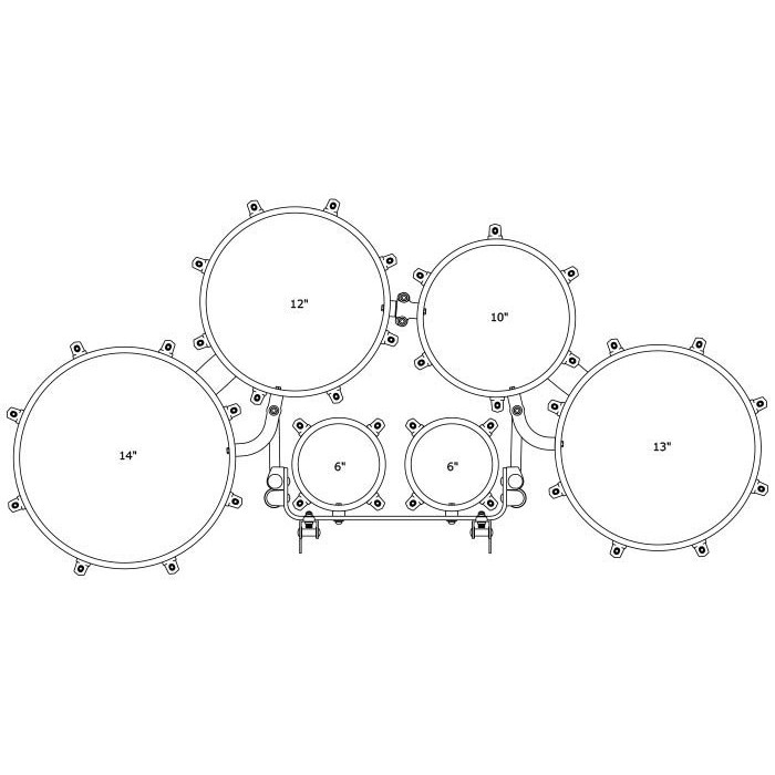 Tama M660234TK-SGW Fieldstar Freedom Marching Tenor Drum large sextet 6