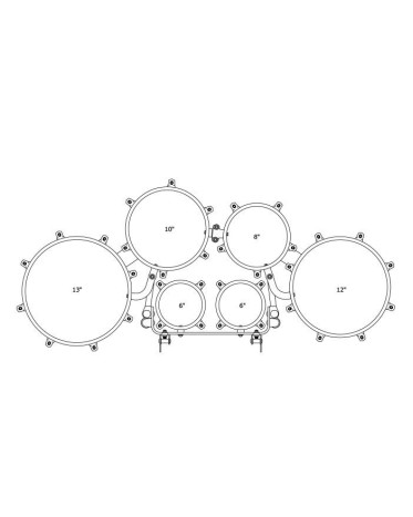 Tama M668023TT-SBK Fieldstar Freedom Marching Tenor Drum small sextet 6
