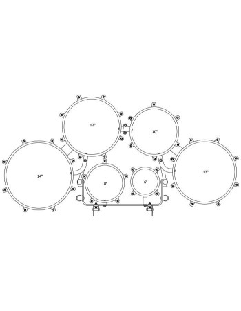 Tama M680234DL-TBF Fieldstar Freedom Marching Tenor Drum large sextet (Corps-Depth) 6