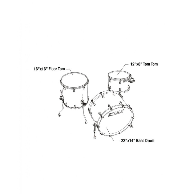 Tama MA32CZBNS-PWH Starclassic Maple Shell Kit 3 pcs - Piano White / Black Nickel HW
