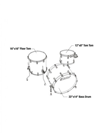 Tama MA32CZS-FBM Starclassic Maple Lacquer Shell Kit 3 pcs - Flat Burgundy Metallic/Chrome HW