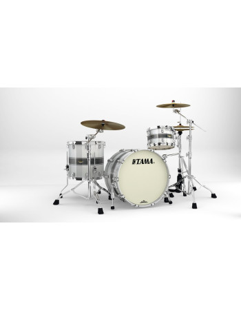 Tama MA32CZS-SSR Starclassic Maple Lacquer Shell Kit 3 pcs - Silver Snow Racing Stripe/Chrome HW