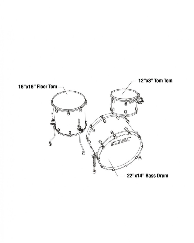 Tama MA32CZUS-MBB Starclassic Maple Lacquer Shell Kit 3 pcs - Molten Satin Brown Burst/Smoked Black Nickel HW