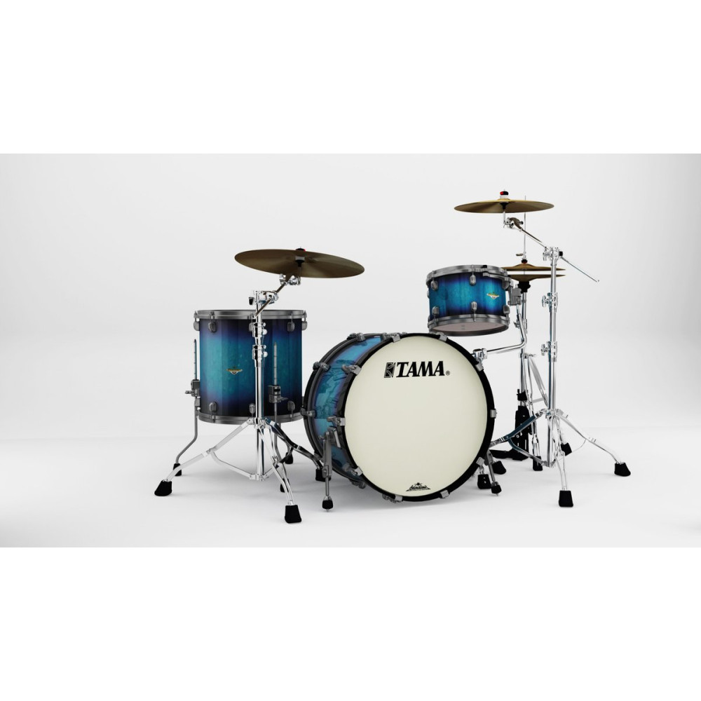 Tama MA32CZUS-MEB Starclassic Maple Lacquer Shell Kit 3 pcs - Molten Electric Blue Burst/Smoked Black Nickel HW