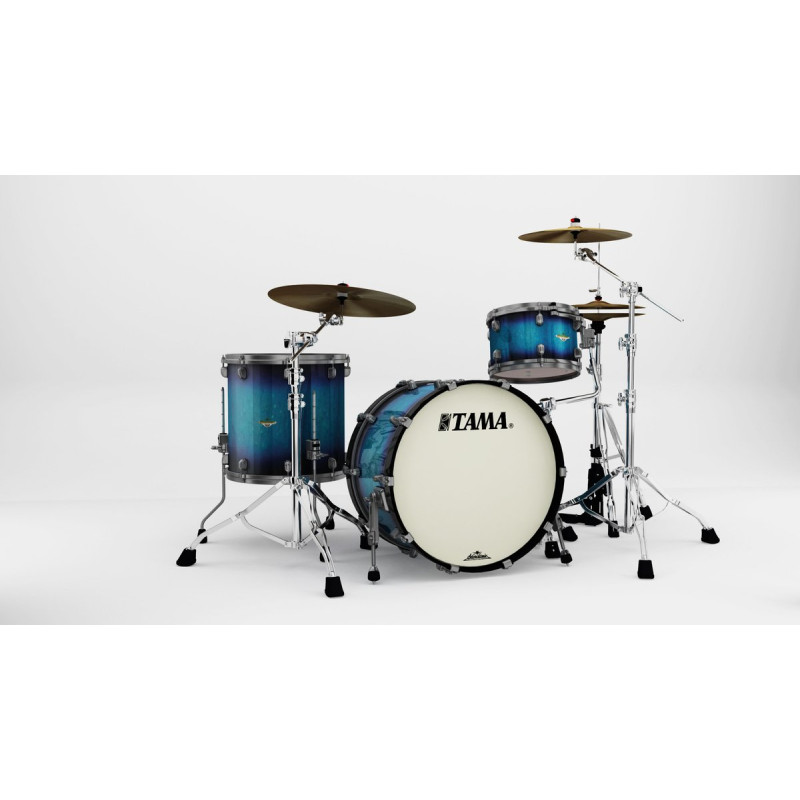 Tama MA32CZUS-MEB Starclassic Maple Lacquer Shell Kit 3 pcs - Molten Electric Blue Burst/Smoked Black Nickel HW