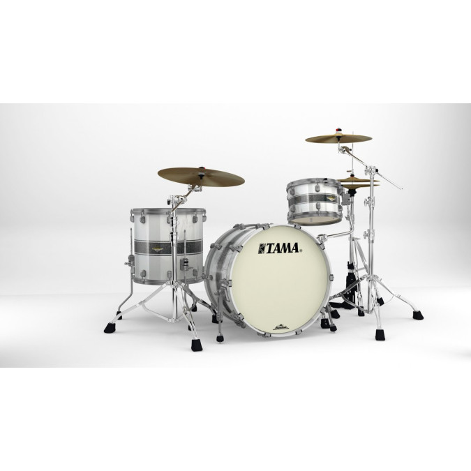 Tama MA32CZUS-SSR Starclassic Maple Lacquer Shell Kit 3 pcs - Silver Snow Racing Stripe/Smoked Black Nickel HW