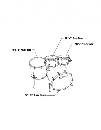 Tama MA42TZBNS-BCS Starclassic Maple Lacquer Shell Kit 4 pcs - Black Clouds & Silver Linings/Black Nickel HW