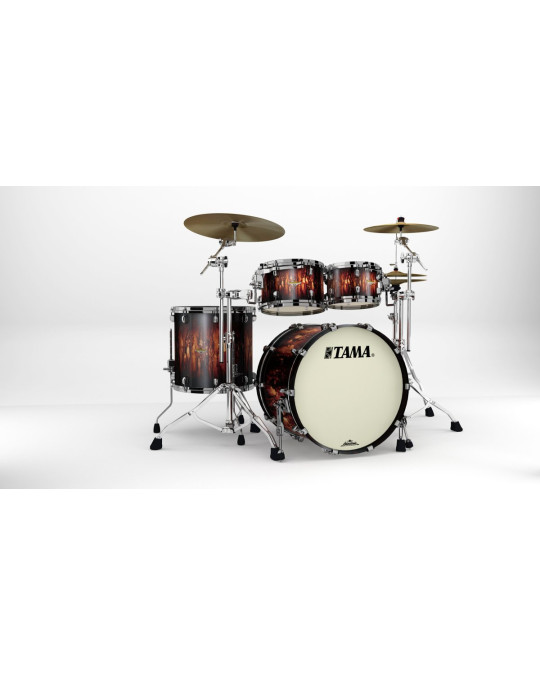 Tama MA42TZBNS-MBB Starclassic Maple Lacquer Shell Kit 4 pcs - Molten Satin Brown Burst/Black Nickel HW