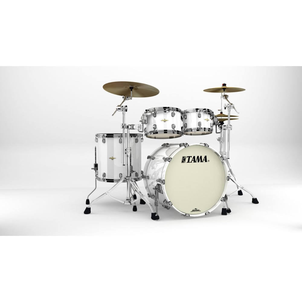 Tama MA42TZBNS-PWH Starclassic Maple Lacquer Shell Kit 4 pcs - Piano White/Black Nickel HW