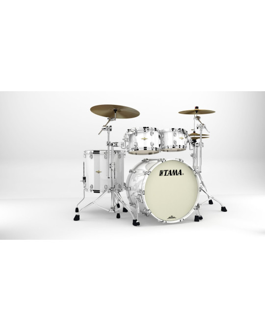 Tama MA42TZS-PWH Starclassic Maple Lacquer Shell Kit 4 pcs - Piano White/Chrome HW