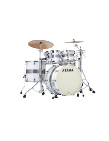 Tama MA42TZS-SSR Starclassic Maple Lacquer Shell Kit 4 pcs - Silver Snow Racing Stripe/Chrome HW