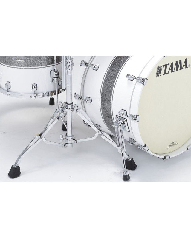 Tama MA42TZS-SSR Starclassic Maple Lacquer Shell Kit 4 pcs - Silver Snow Racing Stripe/Chrome HW