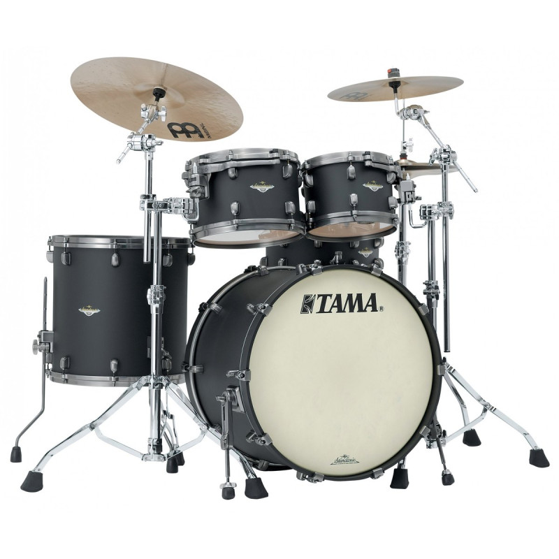 Tama MA42TZUS-FBK Starclassic Maple Lacquer Shell Kit 4 pcs - Flat Black/Smoked Black Nickel HW