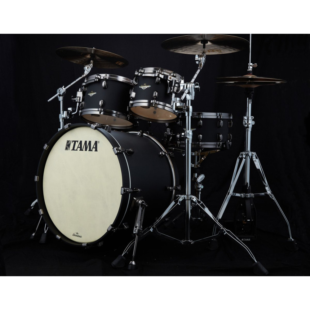 Tama MA42TZUS-FBK Starclassic Maple Lacquer Shell Kit 4 pcs - Flat Black/Smoked Black Nickel HW