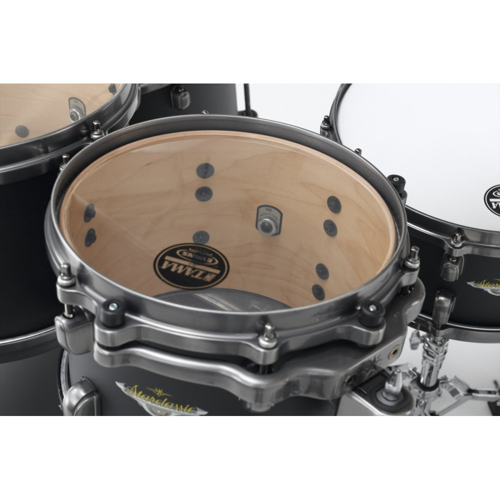 Tama MA42TZUS-FBK Starclassic Maple Lacquer Shell Kit 4 pcs - Flat Black/Smoked Black Nickel HW
