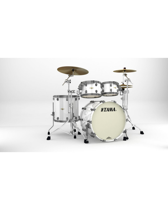 Tama MA42TZUS-PWH Starclassic Maple Lacquer Shell Kit 4 pcs -  Piano White/Smoked Black Nickel HW
